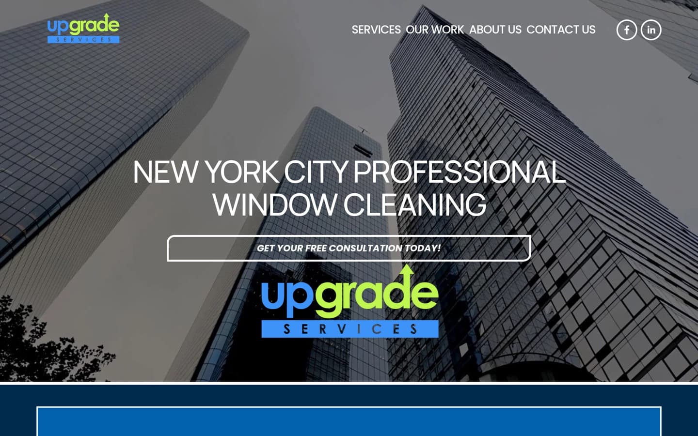 Upgrade Services website homepage